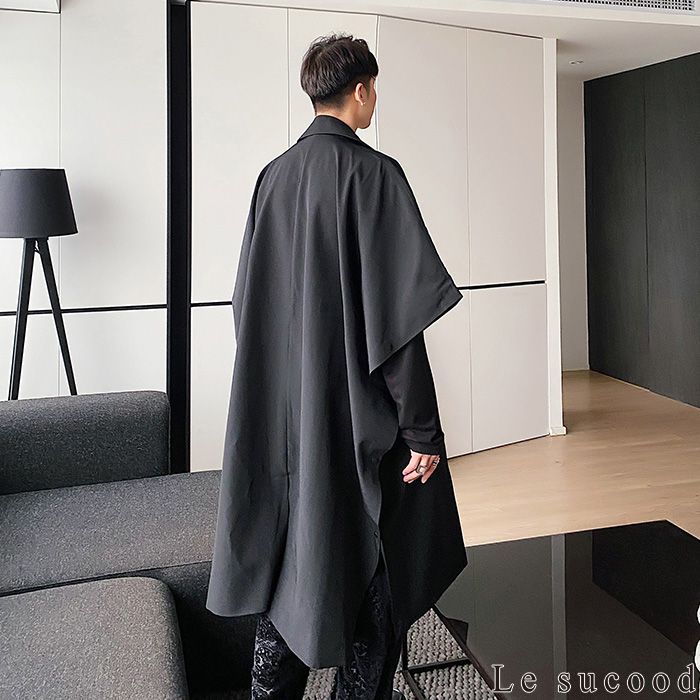Le sucood 2wayロングケープコート トレンチコート マントコート
