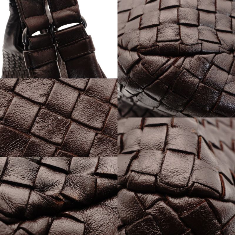 ボッテガヴェネタ Bottega Veneta イントレチャート カンパーナ ショルダーバッグ レザー ブラウン 茶色 7-9-435 DECORATOM_COM_BR