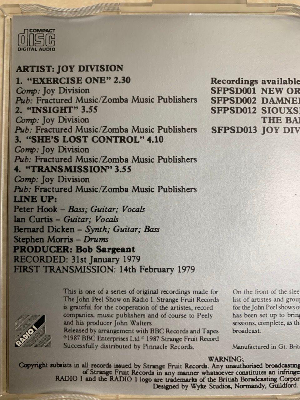 CD 2枚 JOY DIVISION The Peel Sessions - メルカリ