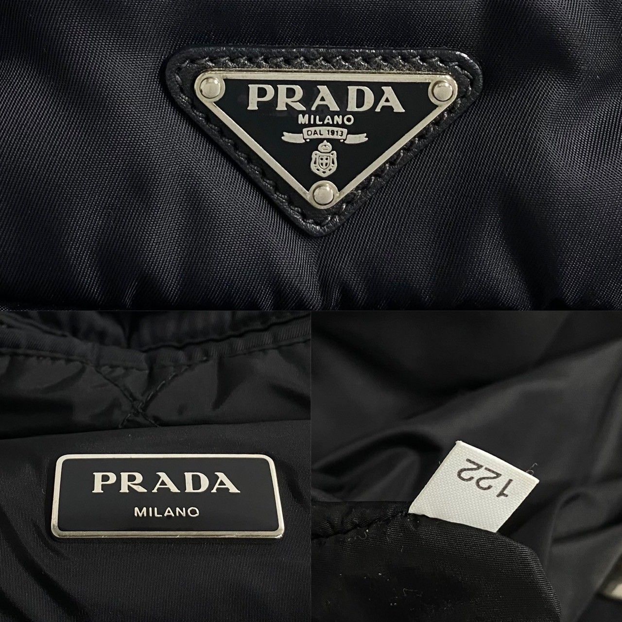 極美品 PRADA ボンバー ハンドバッグ リナイロン2way 三角ロゴ レザー PRADA 極 美品 プラダ Re-Nylon パデット 三角ロゴ キルティング