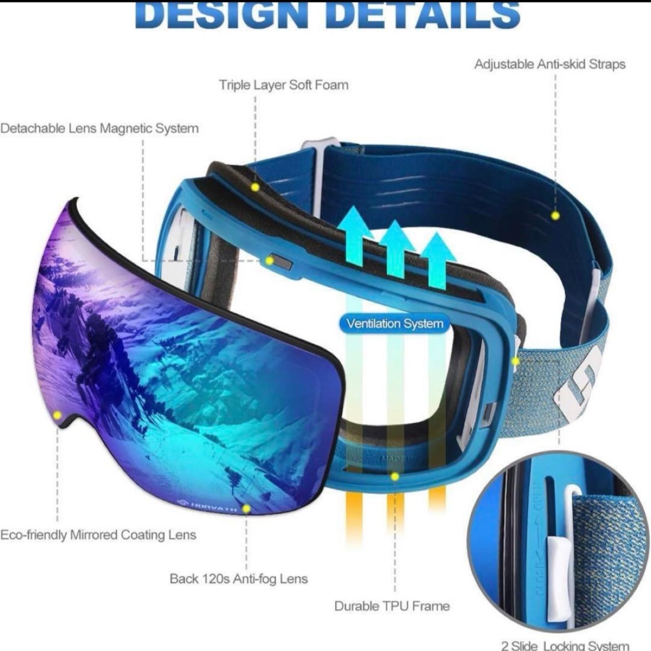 スキーゴーグル ウィンタースポーツ