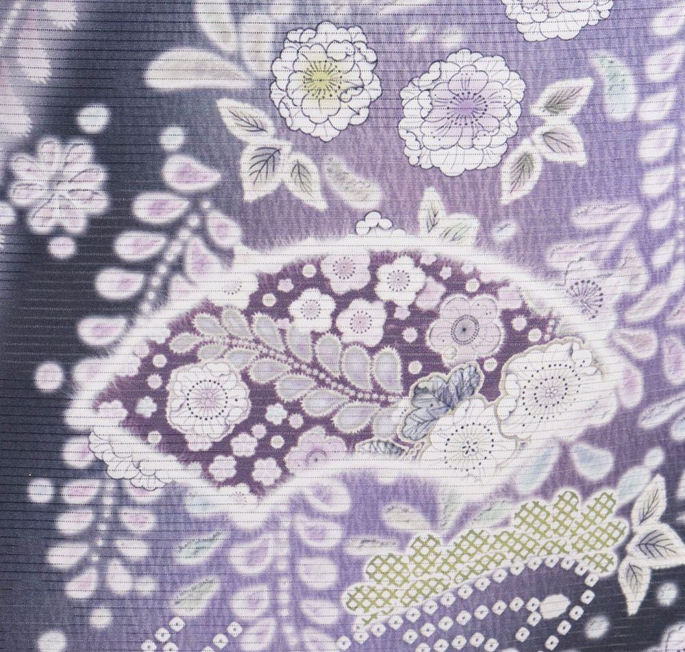 新品♪夏着物】長尺＊絽 訪問着 短冊に辻が花 略礼装 白黒 正絹 25H33