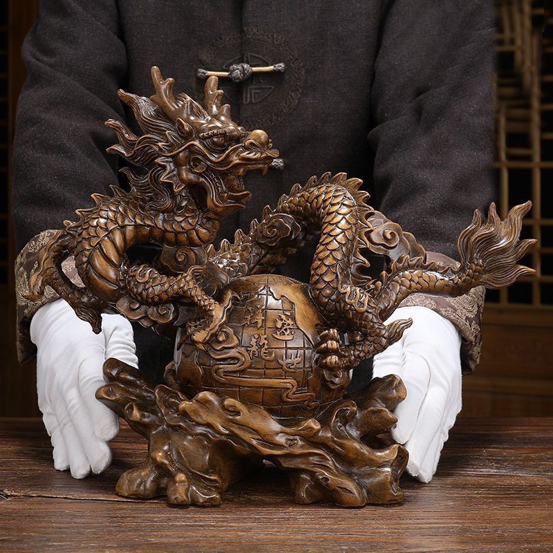 ドラゴン 龍 像 オブジェ 置物 地球 開運 縁起物 迫力 かっこいい 健康