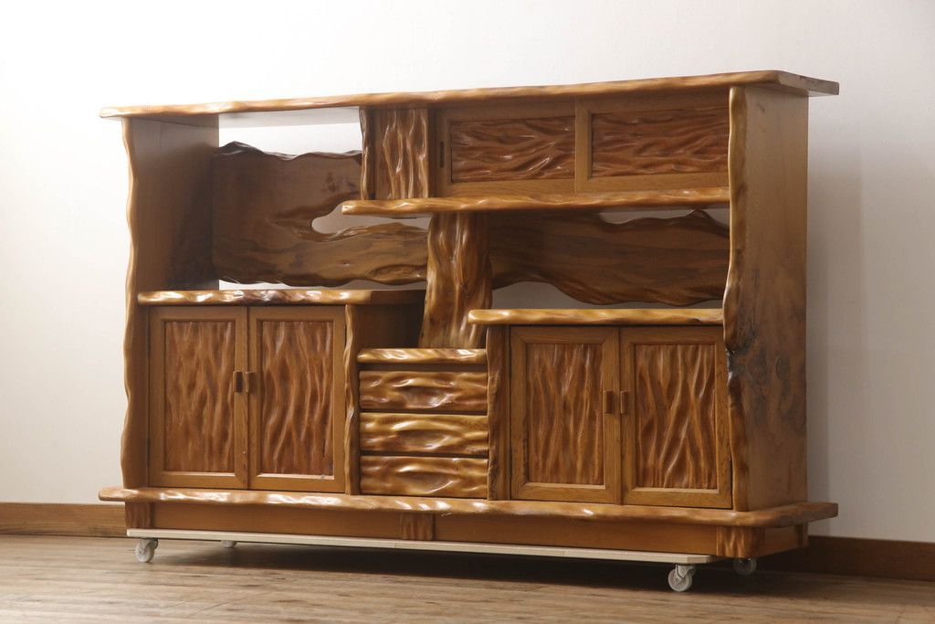 DKK55 家具・インテリア DKK55 松山家具 漆塗り 蒔絵 螺鈿 最高級 茶棚