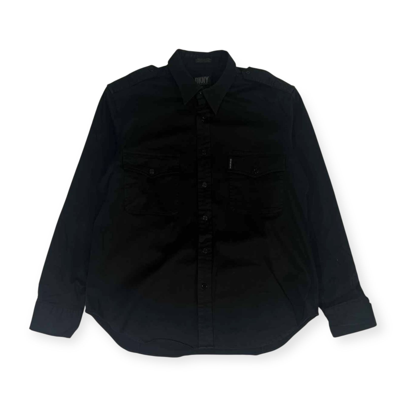 90s DKNY ダナキャランニューヨーク シャド―チェックシャツ 黒 ブラック