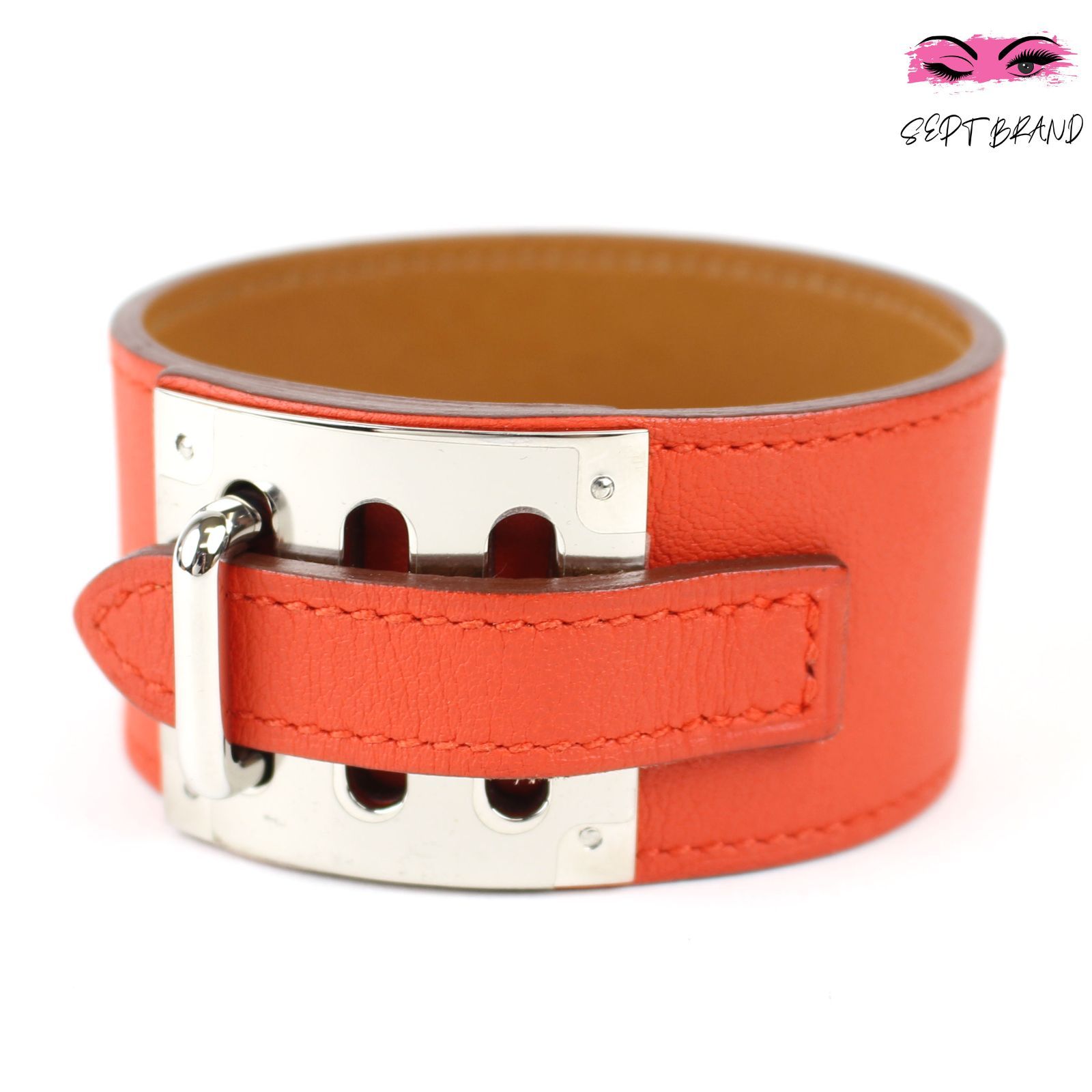 【出会えた一点物】HERMES CDCブレスレットオレンジエプソム Hermes CDC Bracelet Orange Epsom – LOVELOTSLUXURY
