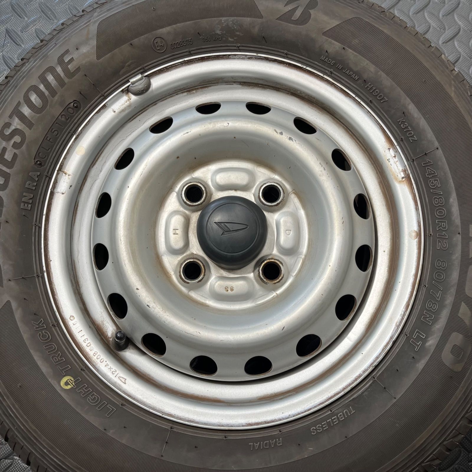 20 21年製 145 80R12 80 78N LT ブリヂストン K370 ダイハツ ハイゼット サマータイヤ 夏タイヤ