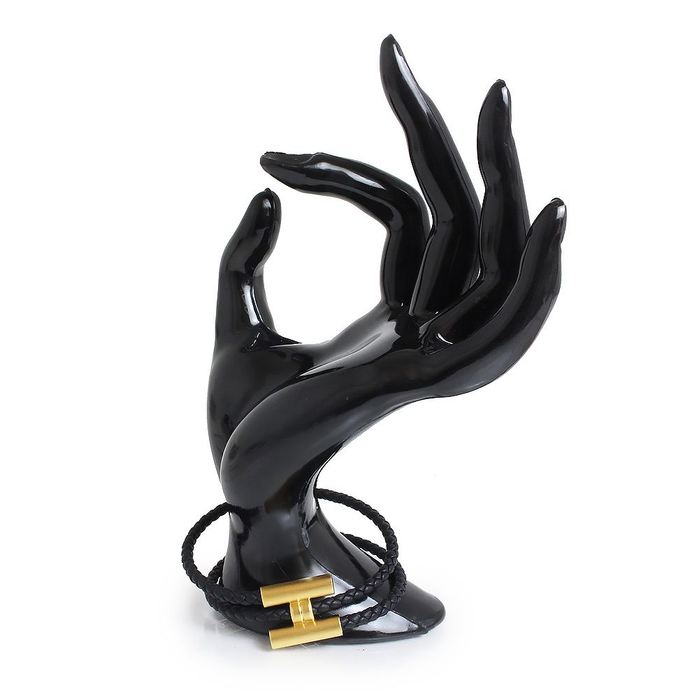 美品 エルメス トゥルニ レザー ブレスレット ブラック 箱付き