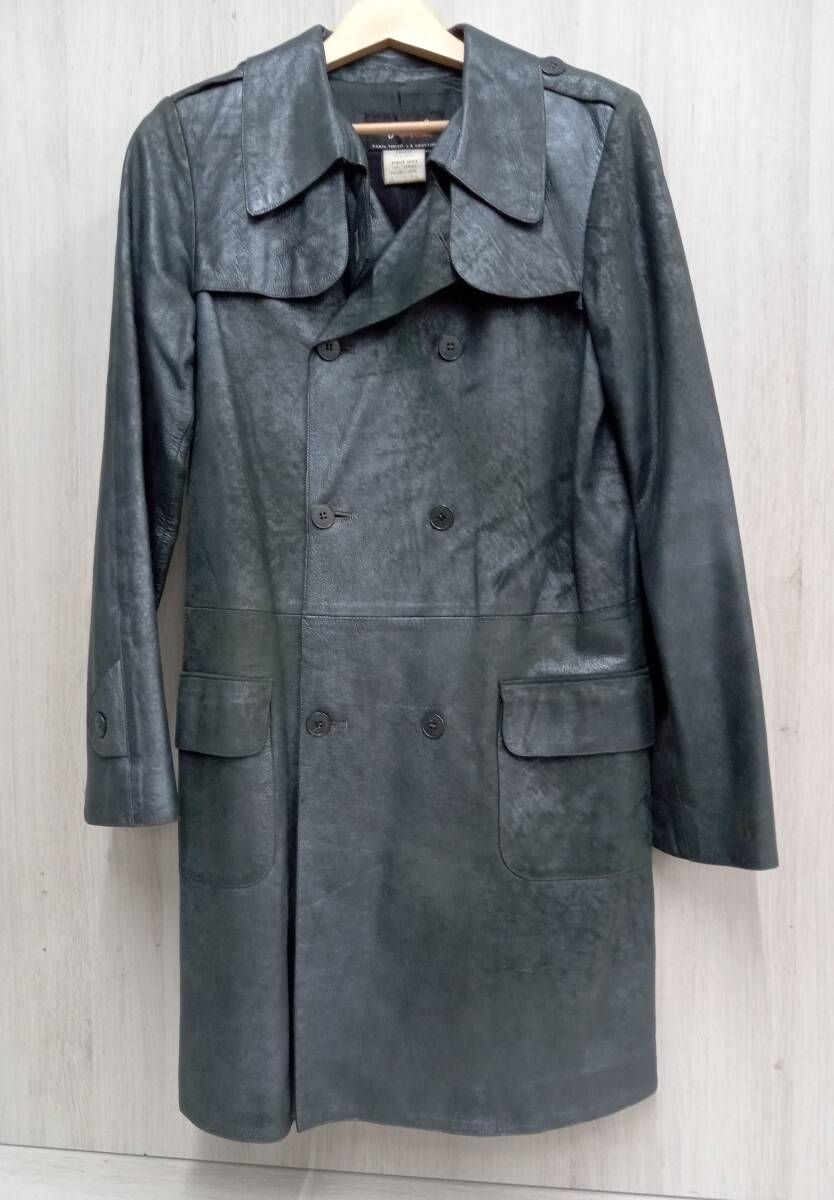 agnes b. SPECi AL レーザーコート サイズ表記38 グレー 本革 現状品