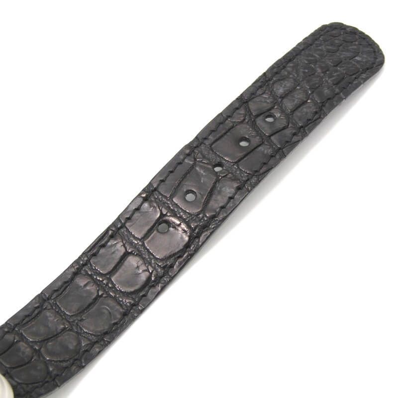THE SOLE ベルト　20mm THE SOLE（ザソール）ダブルリングベルトクロコダイル ブラック