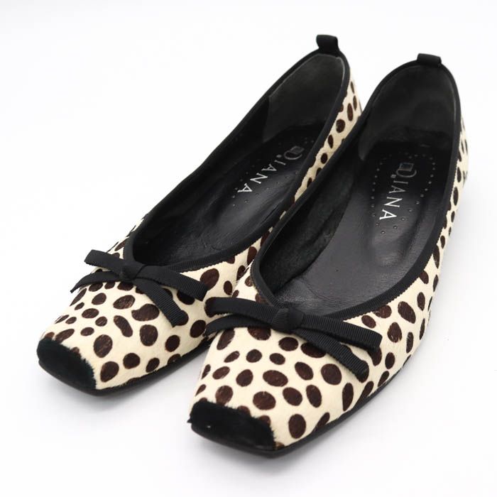 DIANA ダイアナ フラットシューズ ダルメシアン柄 23センチ DIANA ダルメシアン柄 フラットシューズ 23.5cm