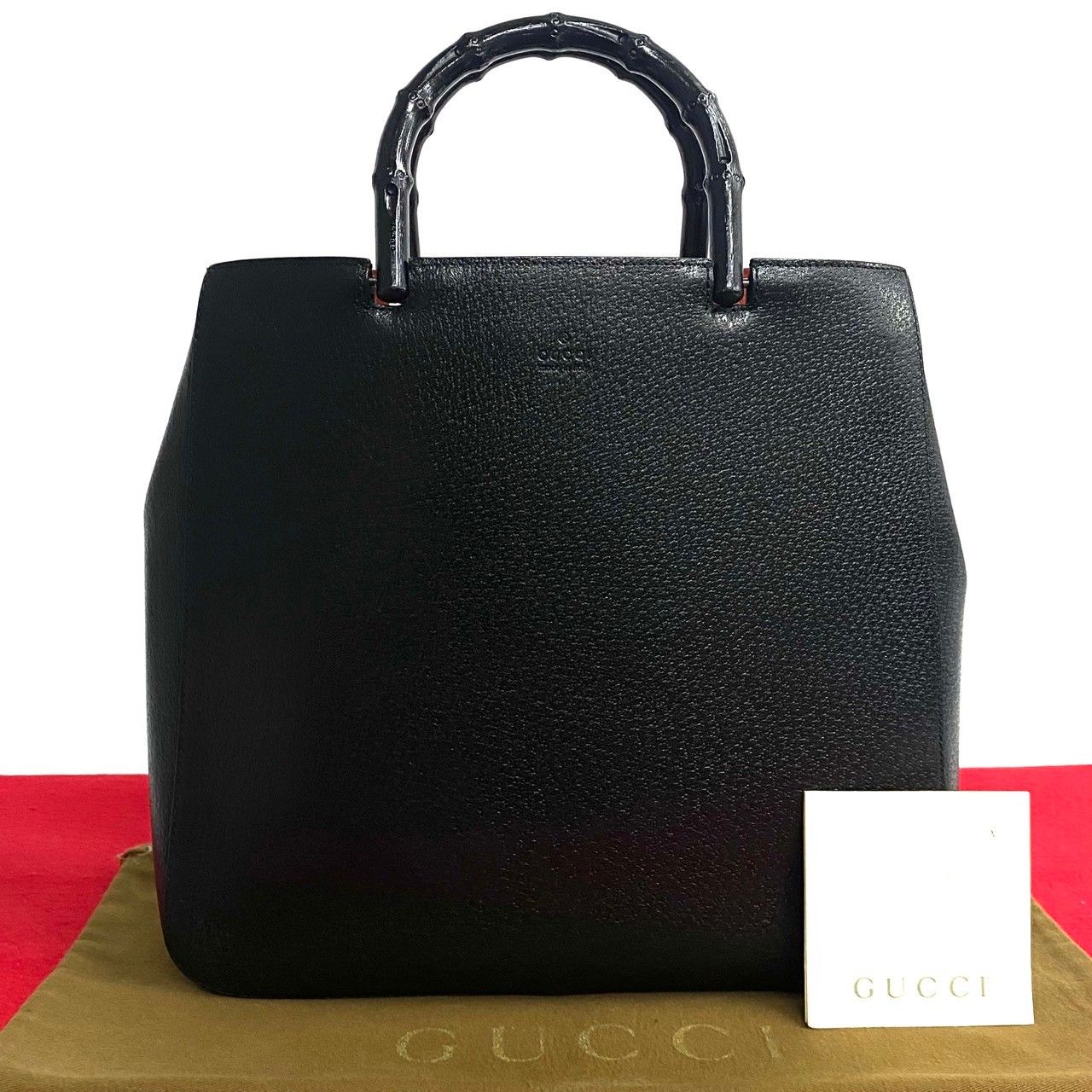 GUCCI希少黒ハンドバッグ 竹ハンドル