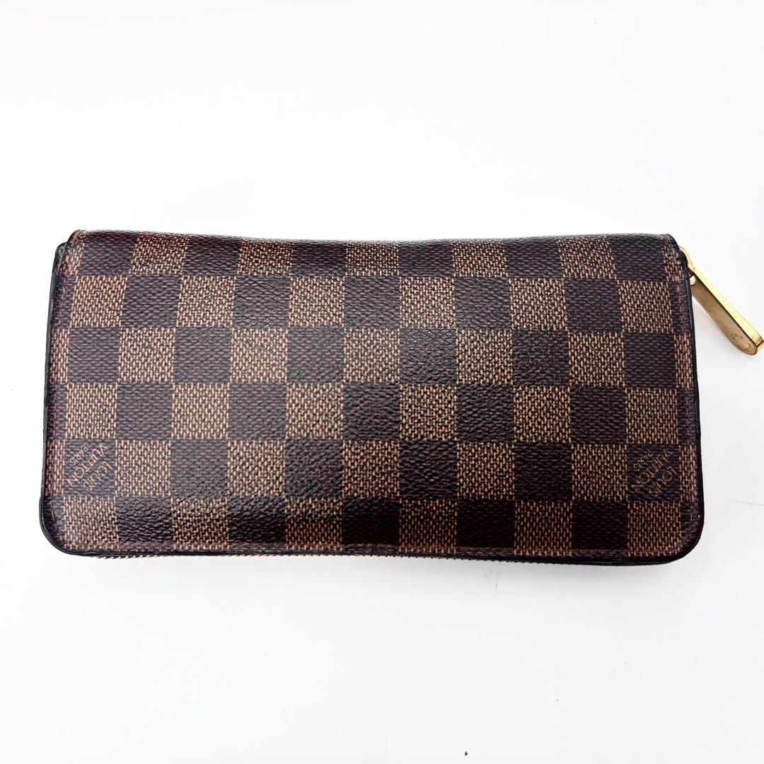 極美品　ルイヴィトン ダミエ N41661ラウンドファスナー 長財布 ブラウン ルイヴィトン財布 レディース 長財布 ラウンドファスナー