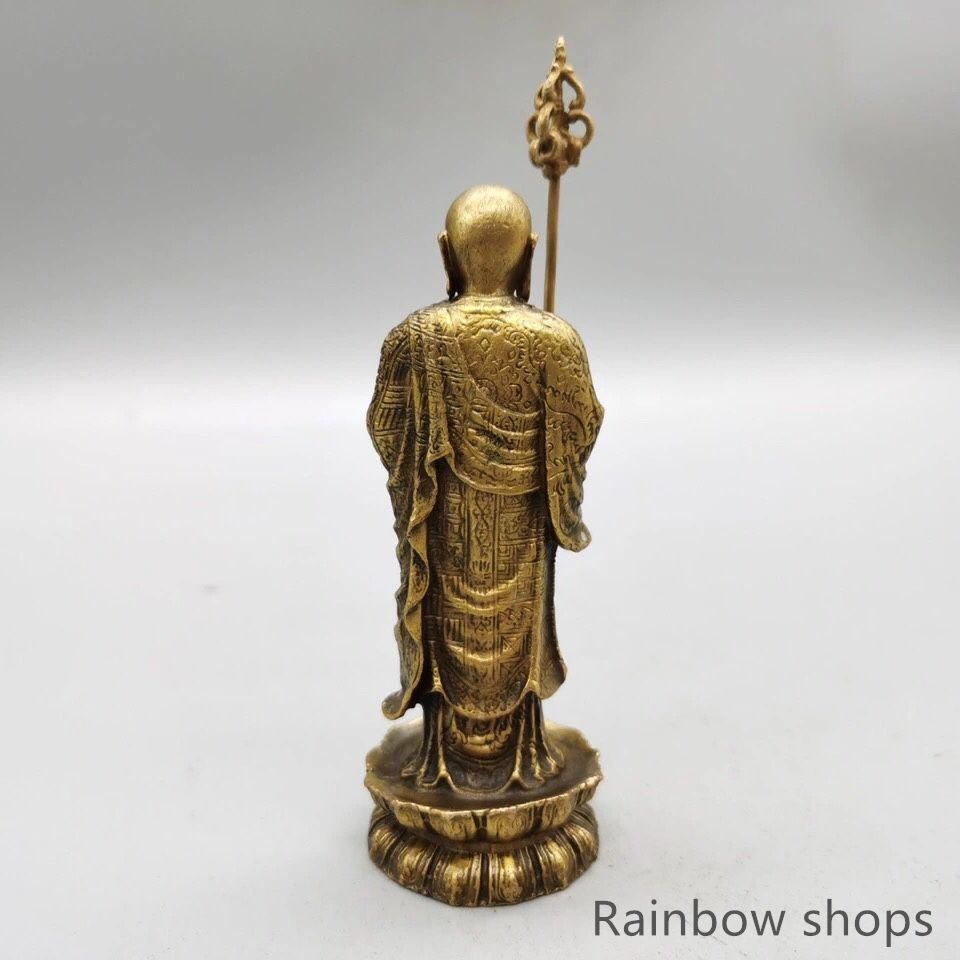 銅製 地蔵王菩薩 仏像 礼仏 供養 装飾品 工芸品 美術品 新品未使用】銅器 地蔵王菩薩仏像 仏堂供養 礼仏 工芸品 置物