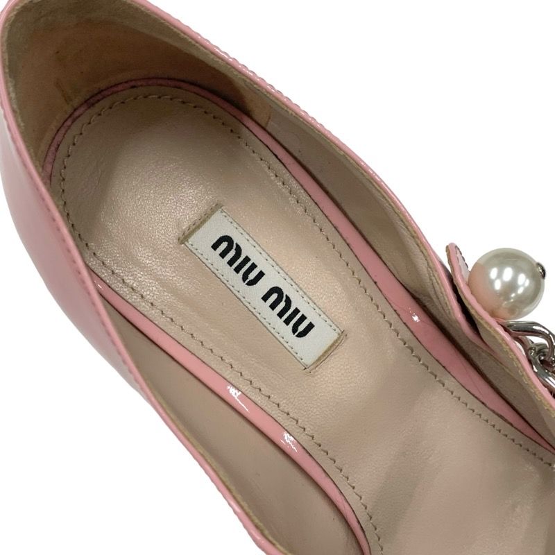 ミュウミュウ MIUMIU パンプス 靴 シューズ チェーン パール