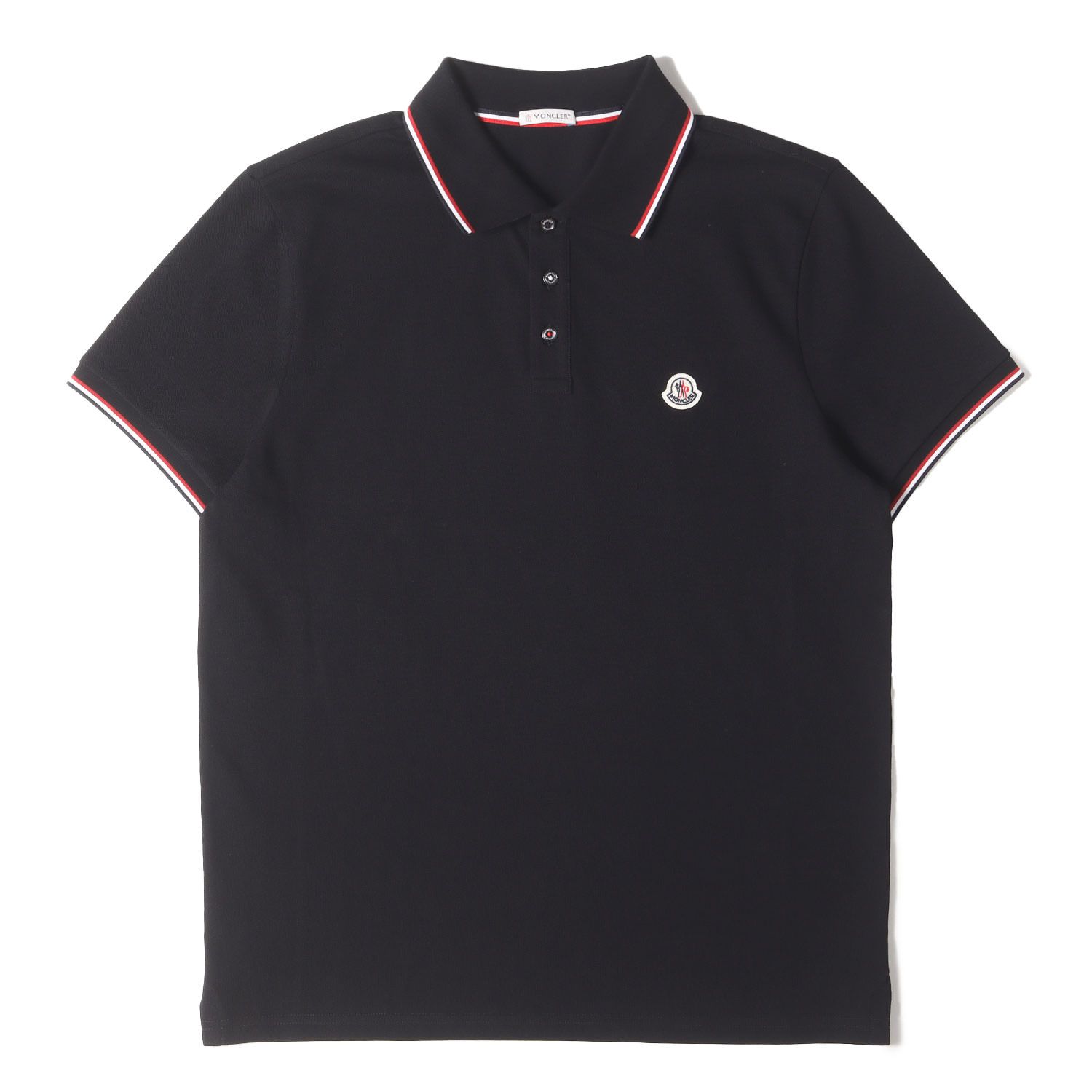 新品同様 モンクレール ポロシャツ ブラック サイズL 国内正規品 新品同様】MONCLER モンクレール ポロシャツ ブラック 黒 サイズ
