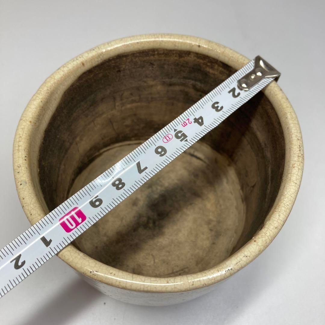 古瀬戸　白釉　三足香炉　極上唐木　直径10.8cm本H5-0626☆トヒカサ 古瀬戸 白釉 三足香炉 極上唐木 直径10.8cm本H5-0626☆トヒカサ