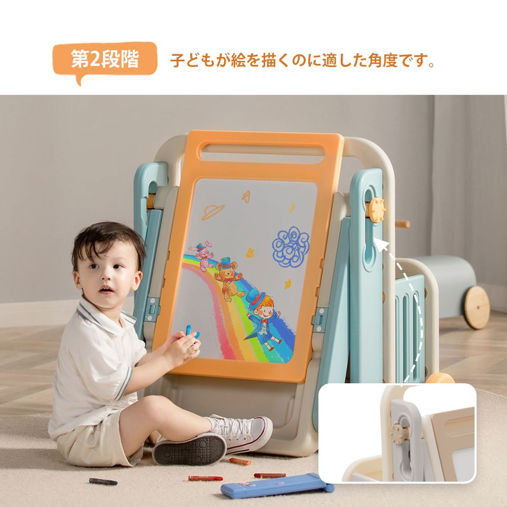 グリーン】多機能チェア+デスクセット 学習机 6in1 デスク調整可能 折りたたみ式 キッズチェア ブロックデスク ホワイトボード 組立簡単 赤ちゃん  高品質 子供 ギフト 子供用デスクチェアセット 3点セット 1～6歳向け 学習机 幼児用お絵描き机 組み立て簡単 子供用デスク、どうぞご安心してお選びくだ
