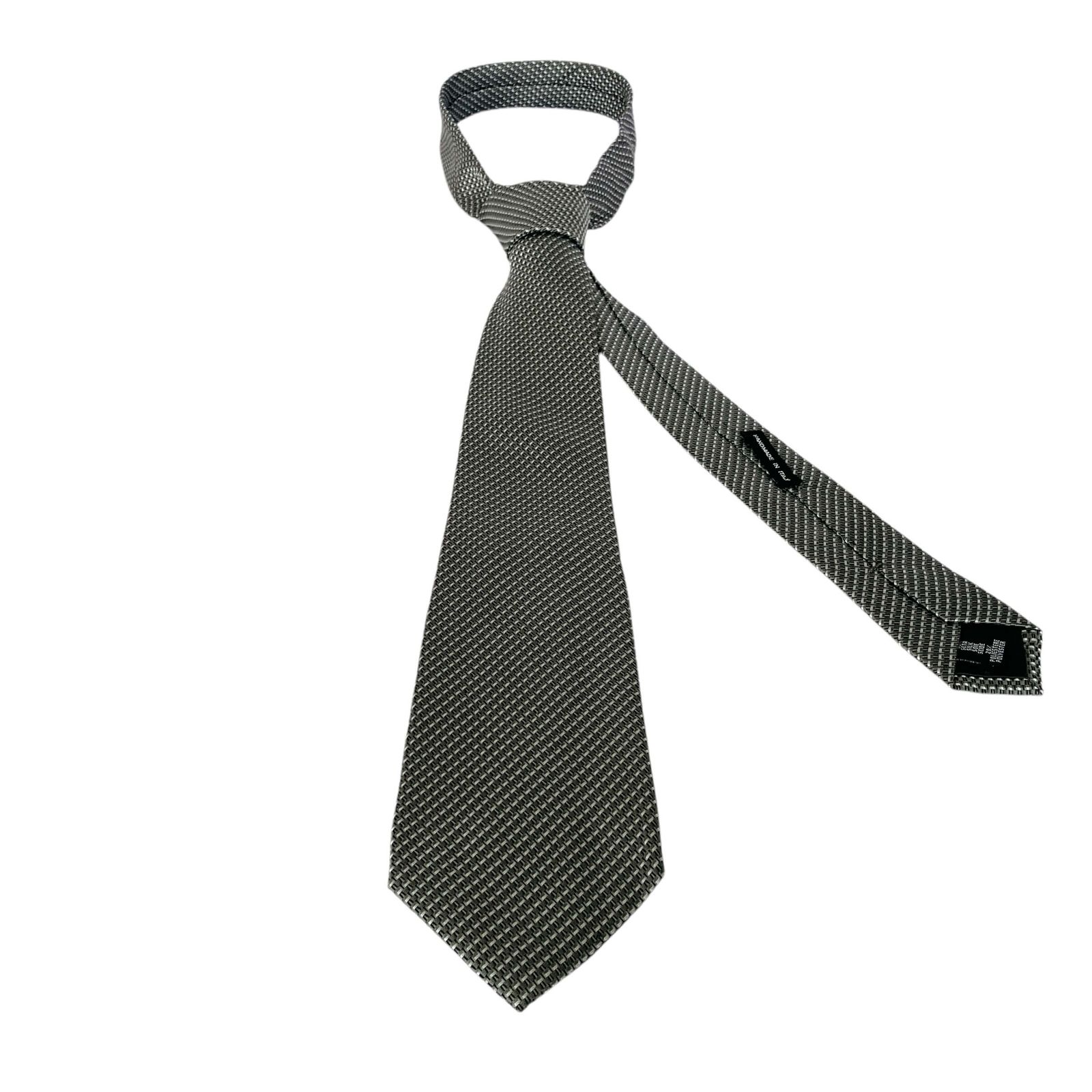 GIORGIO ARMANI ジョルジオ アルマーニ 小紋 シルク ワイド ネクタイ グレー シルバー ビジネス メンズ ビジネス イタリア製 GIORGIO ARMANI - GIORGIO ARMANI ジョルジオ アルマーニ 小紋 シルク