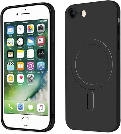 iPhone SE第3世代、iPhone SE2、iPhone8、iPhone7 ケース MagSafe対応ケース シリコン 耐衝撃 TPU 薄型 アイフォン 11 カバー シリコン 軽量 ストラップホール付き レンズの全面保護 スマホケー