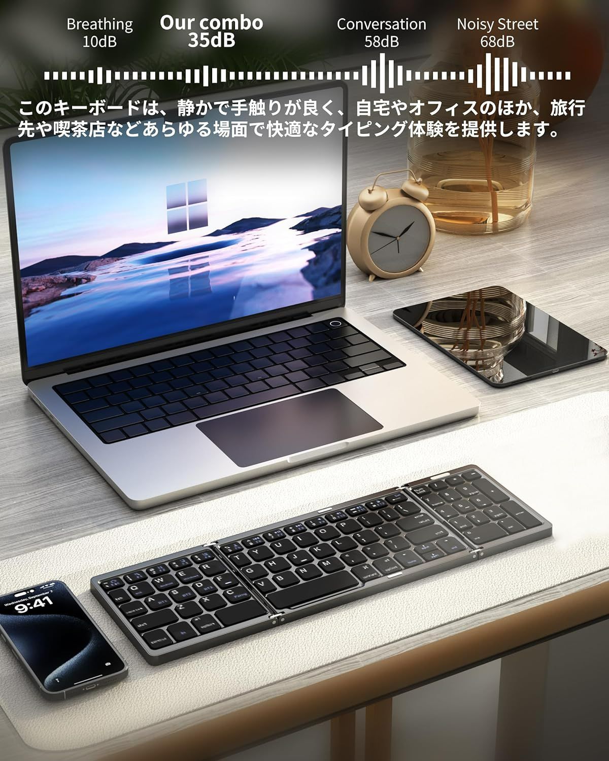 Bluetoothキーボード折り畳み式 ワイヤレス キーボード テンキー付きUS配列 マルチペアリング Type-C充電 ipad ミニキーボード コンパクト スマホ用 iPad用 iPhone用 Windows/iOS/Android 対応