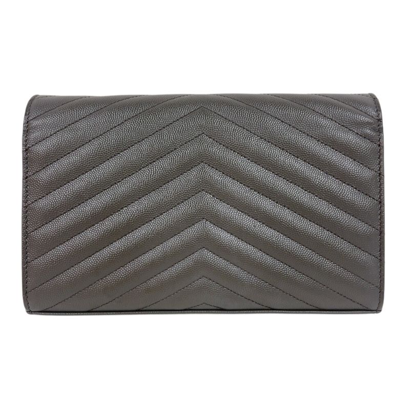 SAINT LAURENT チェーンウォレット グレー サンローラン SAINT LAURENT カサンドラエンベロープチェーン
