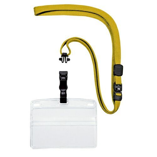 （まとめ） 名札 オープン 吊り下げ名札　クリップ式 黄色 NL-21-YE 4970115560279  1袋【×5セット】