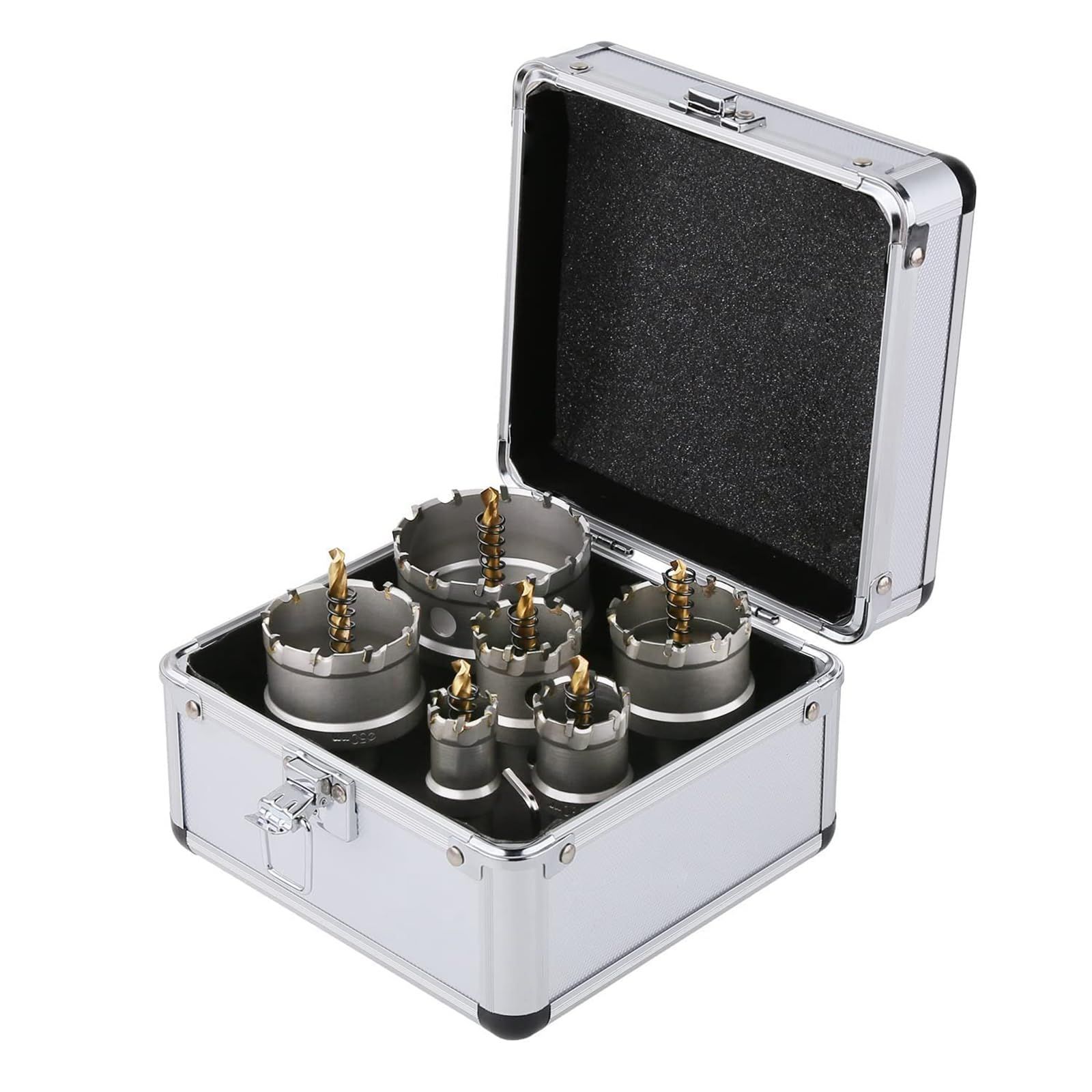 Mollom TCT 超硬ホールソーキット 硬質金属用 16-45mm 5個 炭化タングステンチップ穴カッター パイロットドリルビット付き 高耐久 ステンレススチール 鉄 アルミ