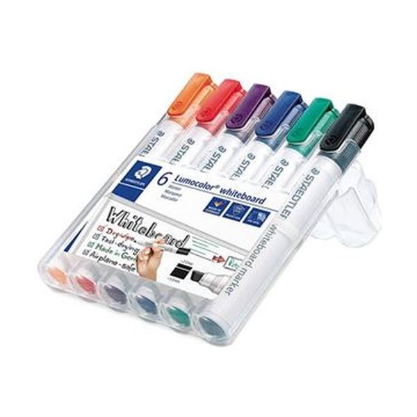 まとめ ステッドラー ルモ ホワイトボードマーカー 角芯 6色 各色 1本 351BWP6 1パック ×10セット