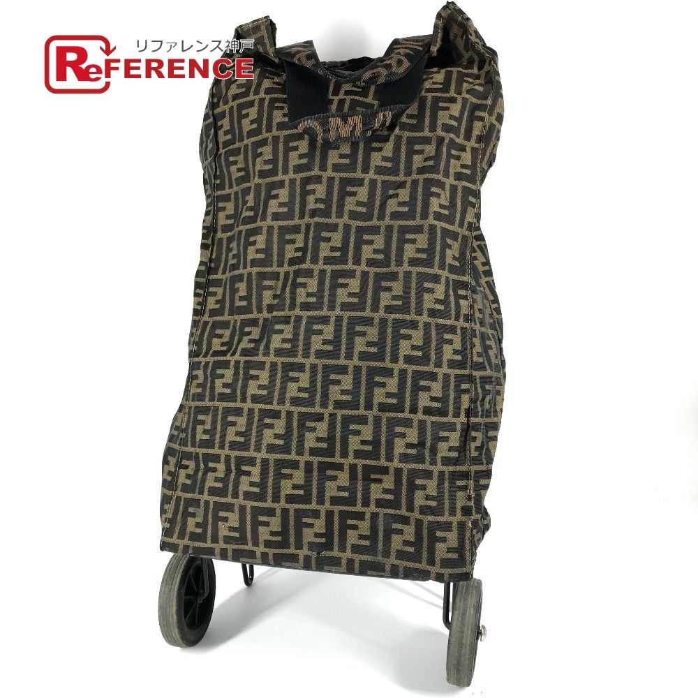FENDI フェンディ キャリーバッグ ズッカ ナイロンキャンバス ブラウン