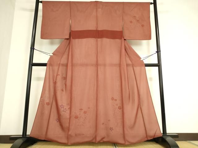 平和屋着物▽訪問着 無双 紗袷 紗×絽 草花文 正絹 逸品 DAAT9637az  