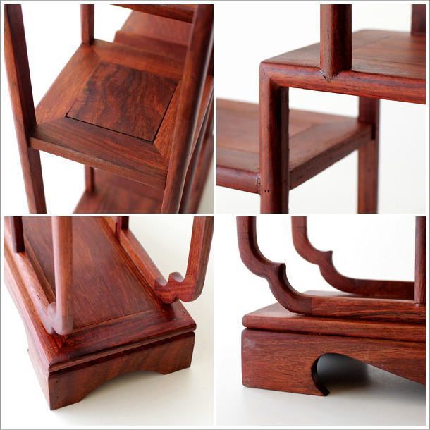 飾り棚 和風 和室 床の間 木製 シェルフ シノワズリ 珍品棚 和家具