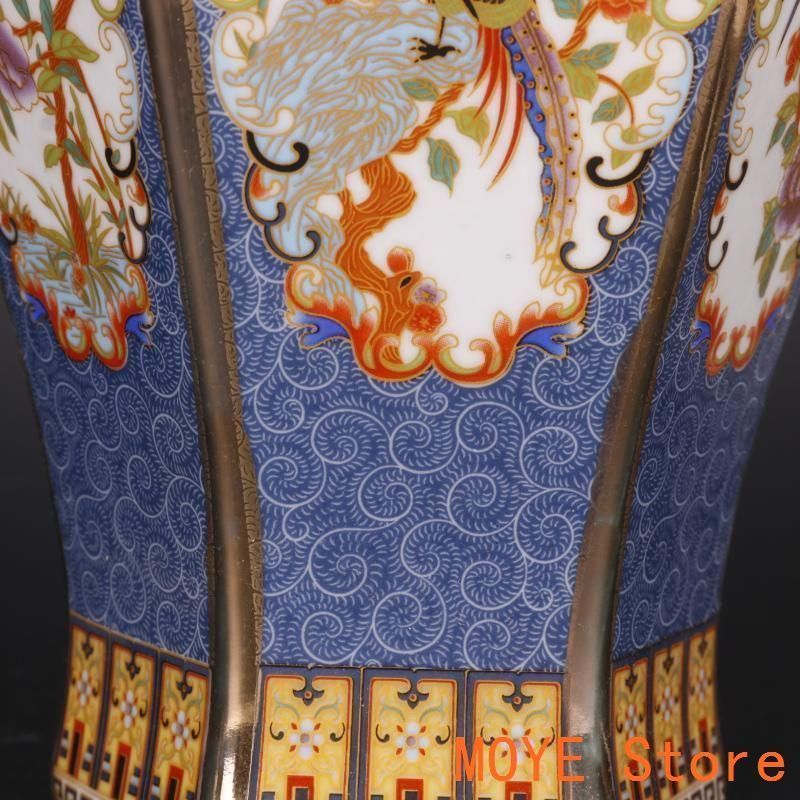 清乾隆琺瑯彩花鳥図紋四方賞瓶 景徳鎮 陶磁器 装飾品 工芸品 美術品 置物 清乾隆琺瑯彩花鳥図紋四方賞瓶 景徳鎮 陶磁器 装飾品 工芸品