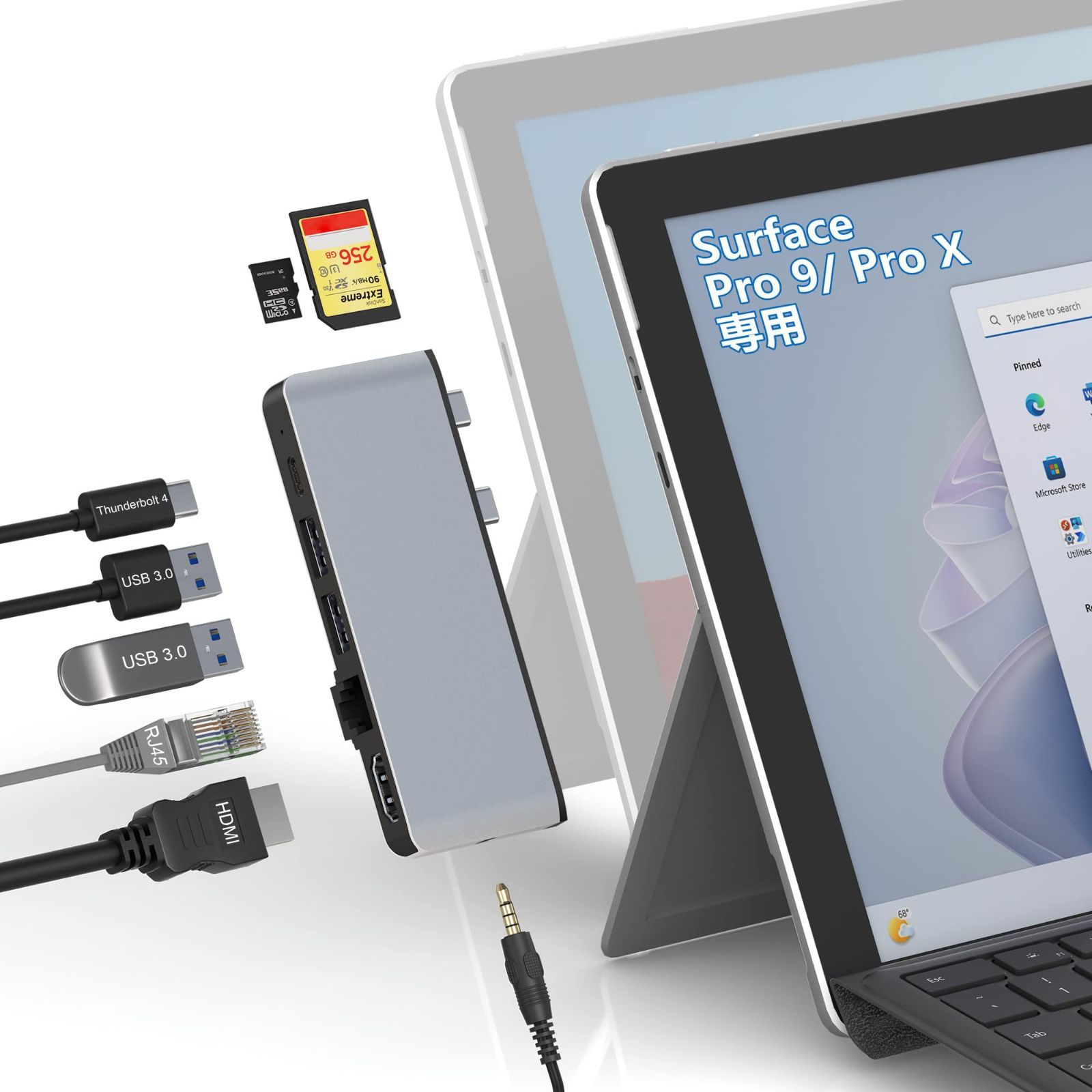 USB ハブ 4K HDMI USB-C Thunerbolt 4 ビデオ+デ