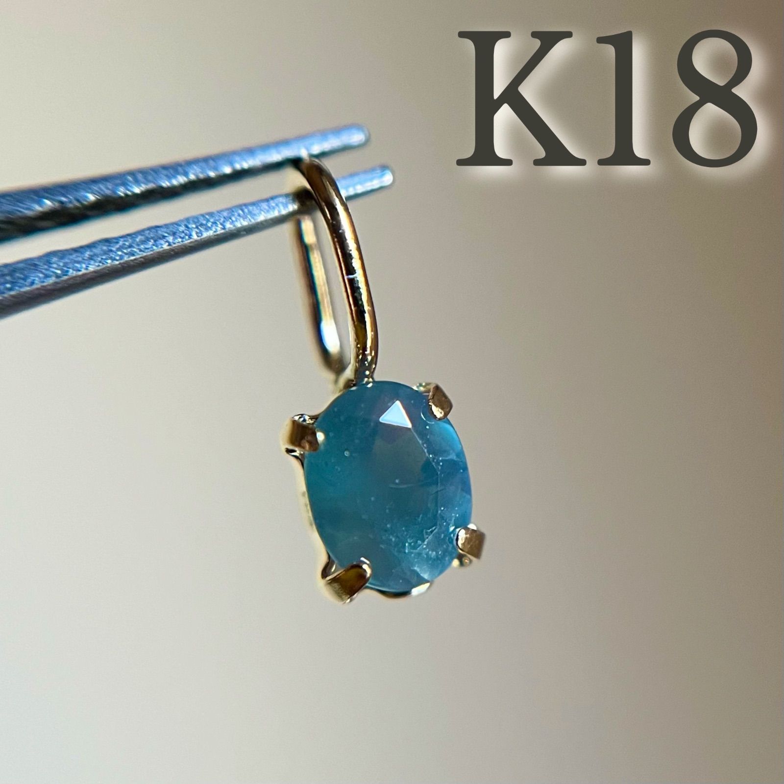 K18 天然石アレキサンドライト ピアス　oval　希少　レア　18金4 K18 天然石アレキサンドライト ピアス ラウンド 希少 レア