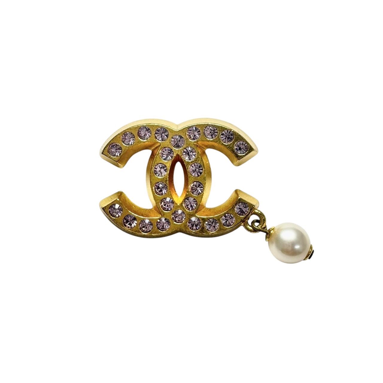 CHANEL シャネル ココマーク ブローチ 02P ラインストーン パール 