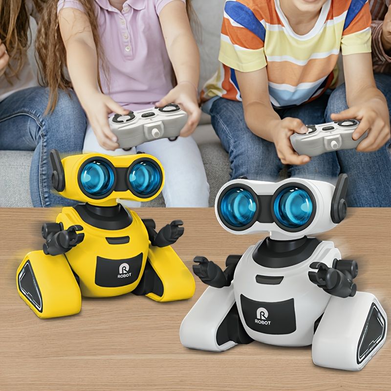 ロボット、2.4GHzスマートジェスチャー制御ロボット、ジェスチャーセンシング、ボイスおよびライトエフェクトを搭載、LEDアイとフレキシブルアームを備えたリモコン制御ロボットおもちゃ、ダンスおよび音を発生させることができ、男の子と女の子に適しています。