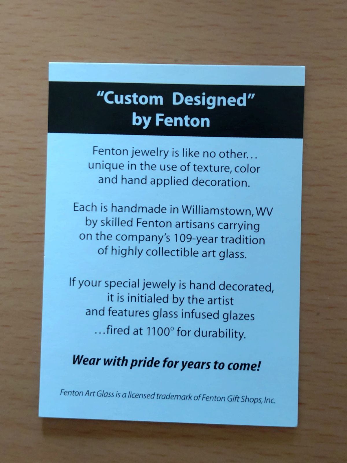番外編　訳ありシリーズ　Fenton社ペンダントトップ　白