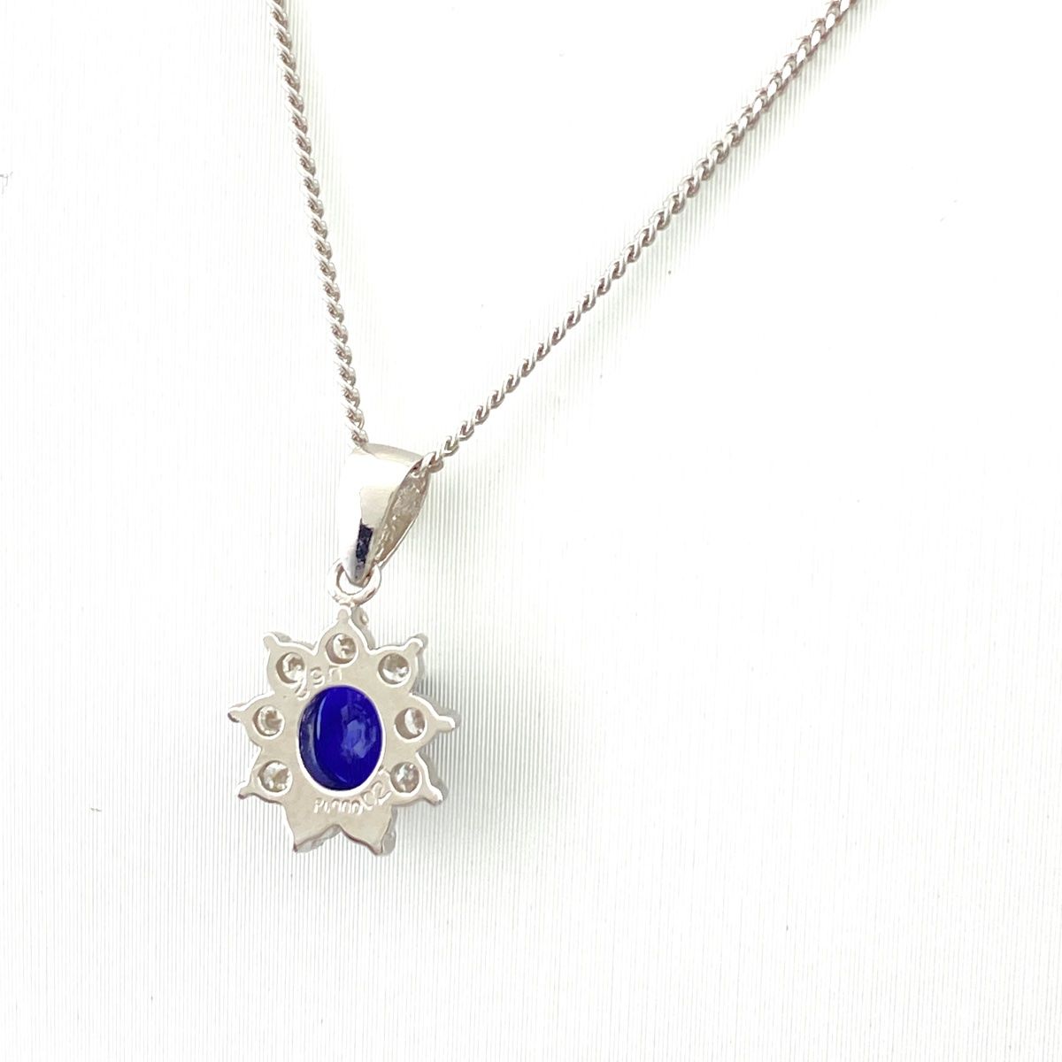 サファイア デザインネックレス プラチナ メレダイヤ ペンダント ネックレス Pt900 Pt850 サファイア レディース