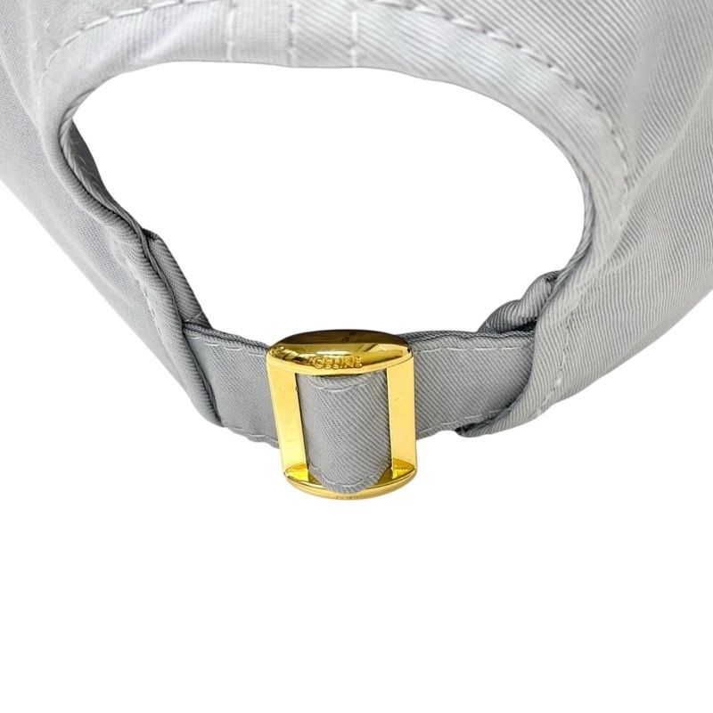 セリーヌ CELINE キャップ 帽子 コットン グレー ホワイト トリオンフ  