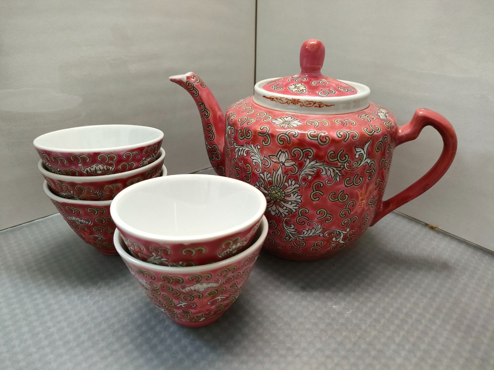 中国景徳鎮　茶器　五つ ☆中国景徳鎮 茶器セット 湯のみ5客 - メルカリ