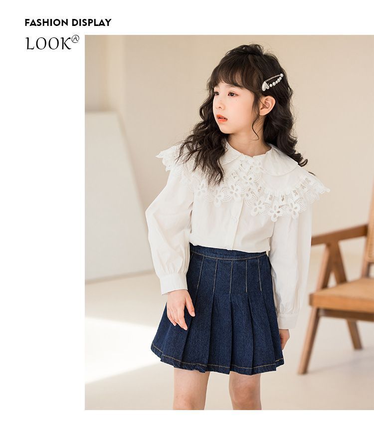 子供服 セットアップ ブラウス デニムスカート 2点セット 女の子