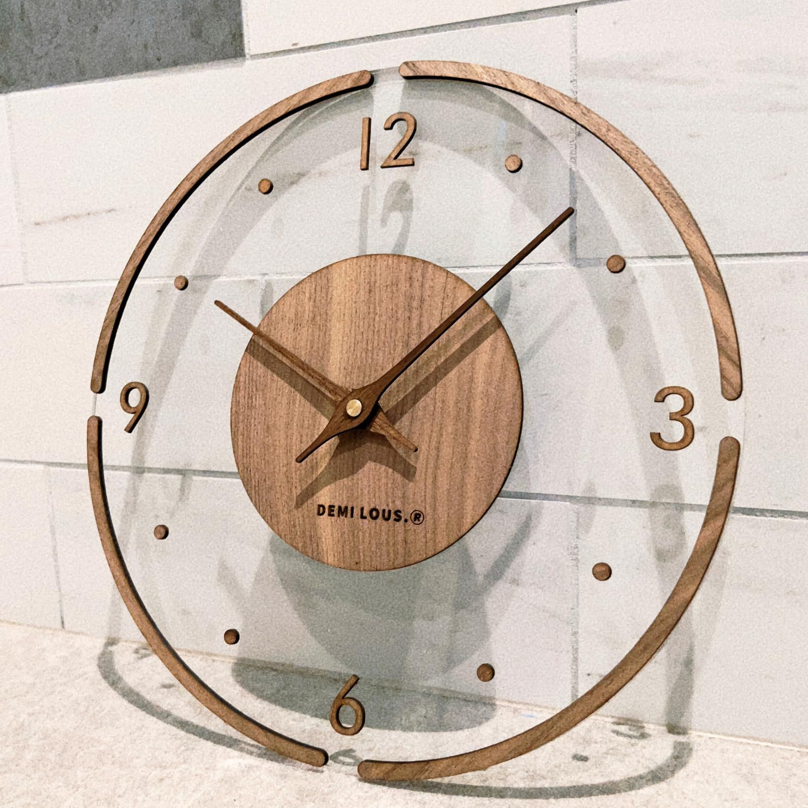 静音 シンプルデザイン デザイナーズ 手作り ナチュラル ナチュラル スタイリッシュ モダン 直径30cm ウォールナット 木製 透明 クリア  (ポップ) 掛け時計 おしゃれ 壁掛け時計 - メルカリ