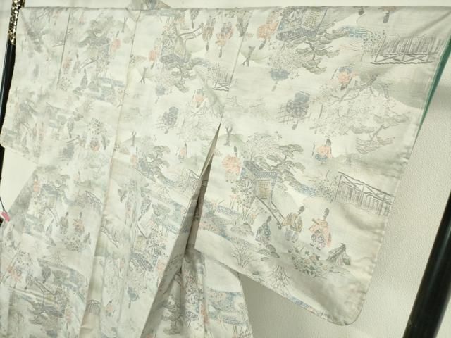 平和屋本店□極上 都喜ヱ門 本場大島紬 白大島 藤白泥 藤絹織物謹製  