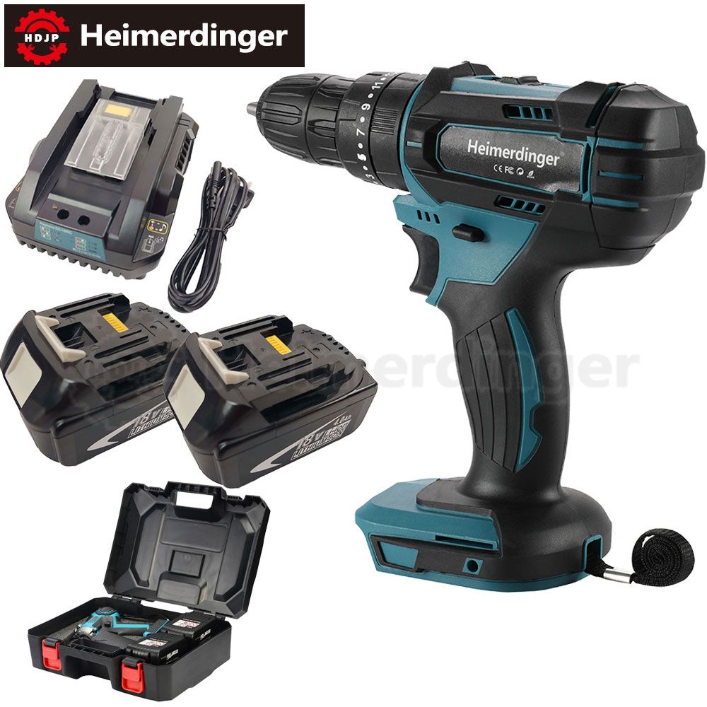 電動ドライバー マキタ 18V 互換 軽量多機能モデル 本体・電池2個・充電器・ケース セット ドリル バッテリー 3Ah 国内正規品 Heimerdinger 送料無料