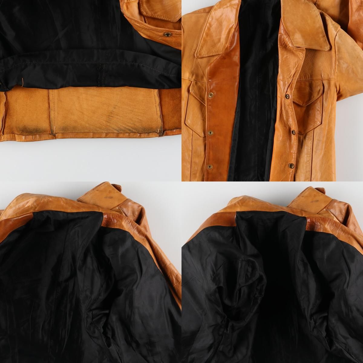 古着 UNKNOWN トラッカージャケット レザージャケット メンズS  