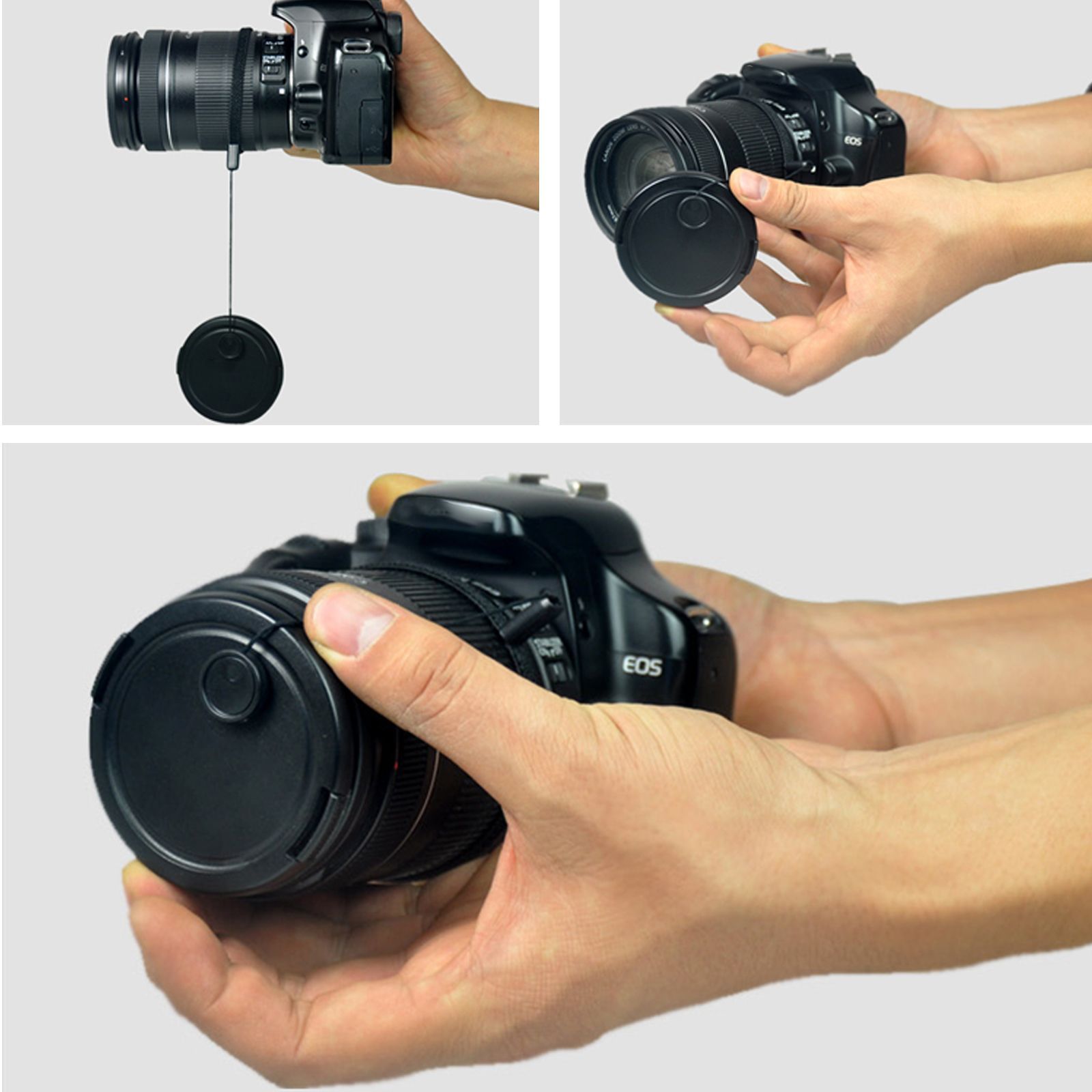 カメラ レンズ キャップ 落下防止 ストラップ 紛失防止 For Canon