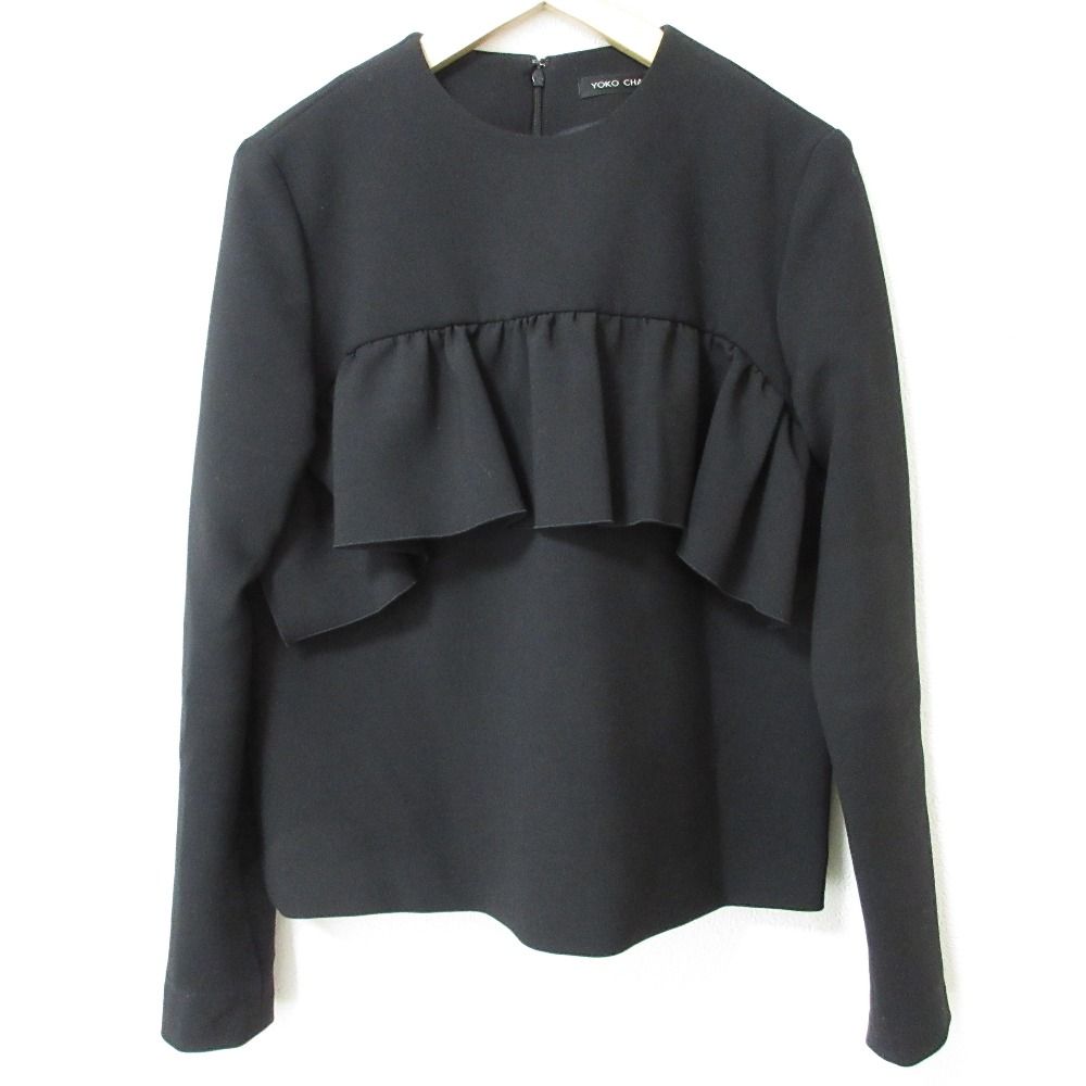 美品 YOKO CHAN ヨーコチャン Front Gathered Blouse ストレッチ