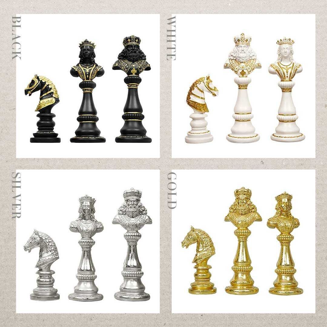 チェスの駒　3個セット　ブラック　置物インテリア/住まい/日用品