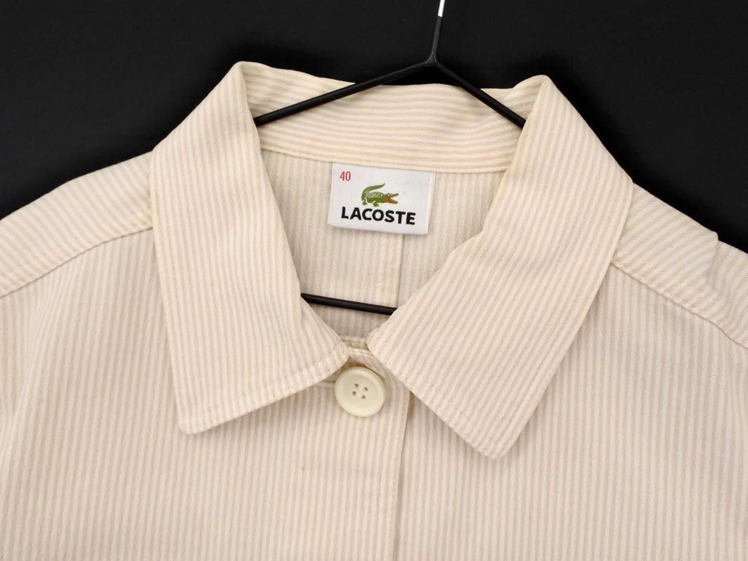 LACOSTE ラコステ ストライプ ジャケット size40/オフホワイト ■◇ レディース